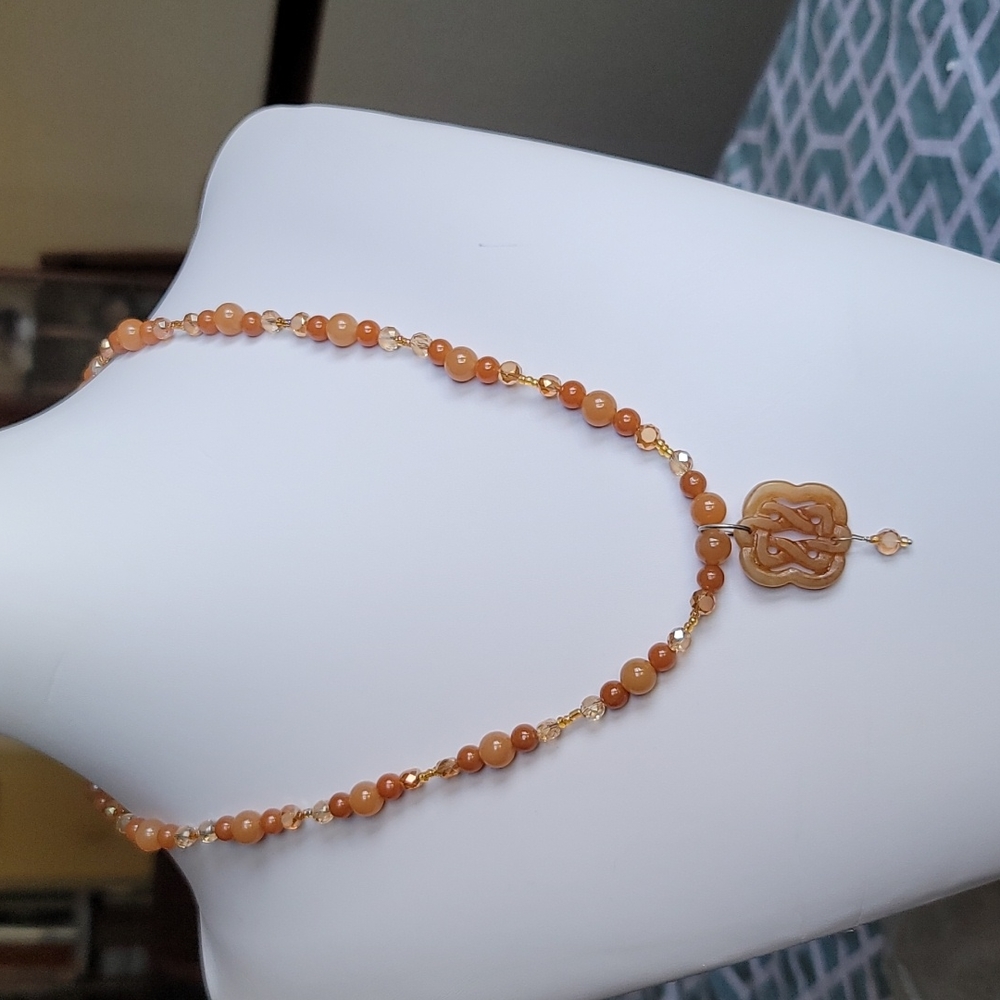 Handmade, Orange Adventurine, Neckace, Bracelet and Earring Set. NWT